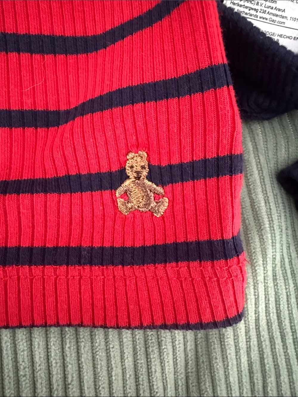 GAP Baby Rib Mockneck Outfit Set - Red & Navy - 18-24 months